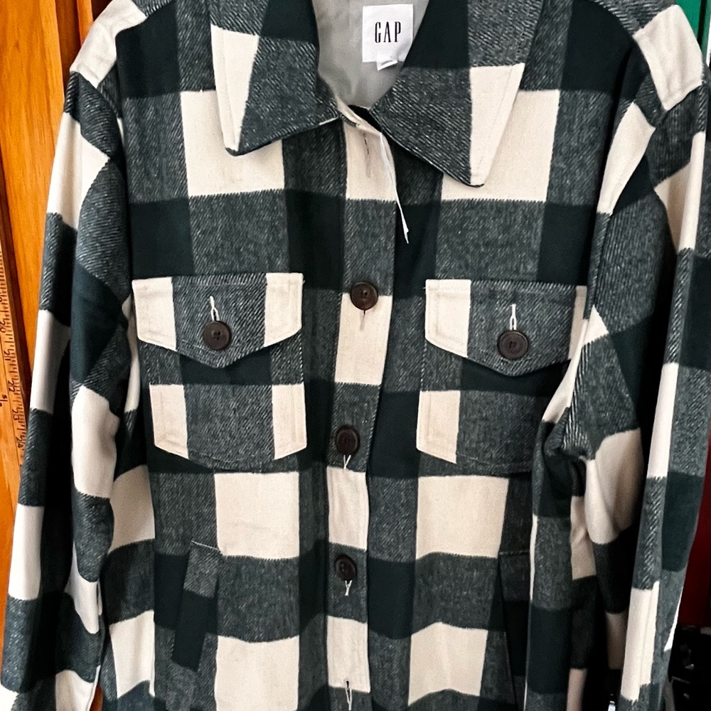 GAP Black and Cream Checkered Jacket
